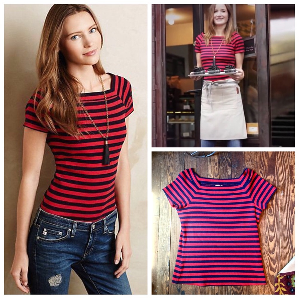 Anthropologie Postmark Striped Knit Top